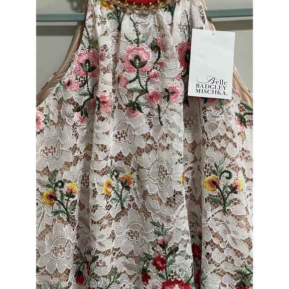 Belle by Badgley Mischka Eve Dress Floral Lace Size 8 NWT - Picture 12 of 14